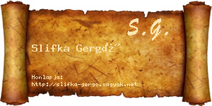 Slifka Gergő névjegykártya